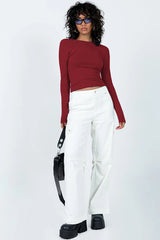 Backless Round Neck Long Sleeve Blouse | Dress In Beauty