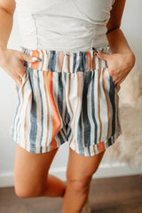 Wanda Casual Striped Shorts - TEVQA
