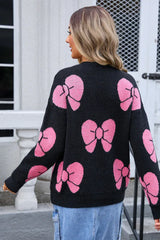 Pink bow knit sweater - View 15 | TEVQA
