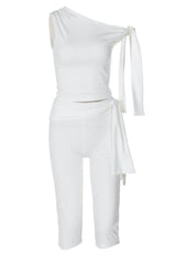 One-shoulder knit pants set - View 22 | TEVQA