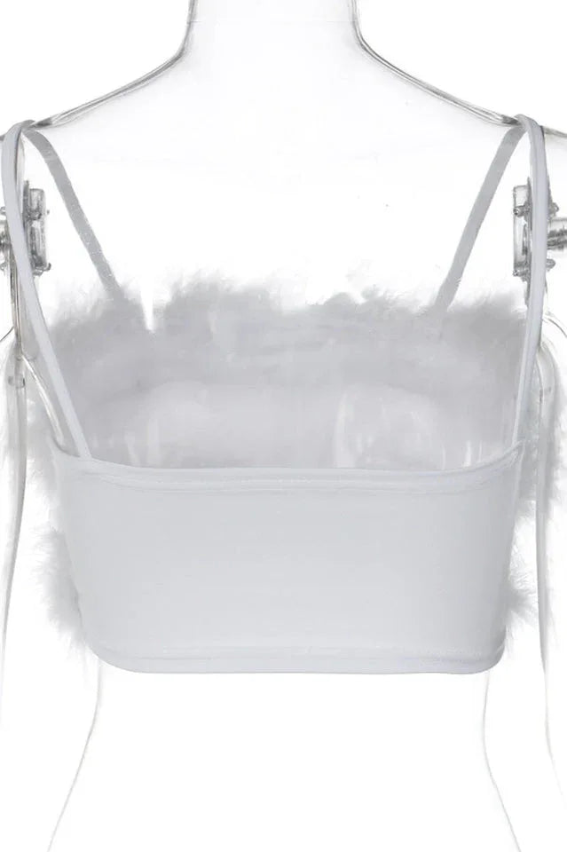Fuzzy Feather Crop Top - View 14 | TEVQA