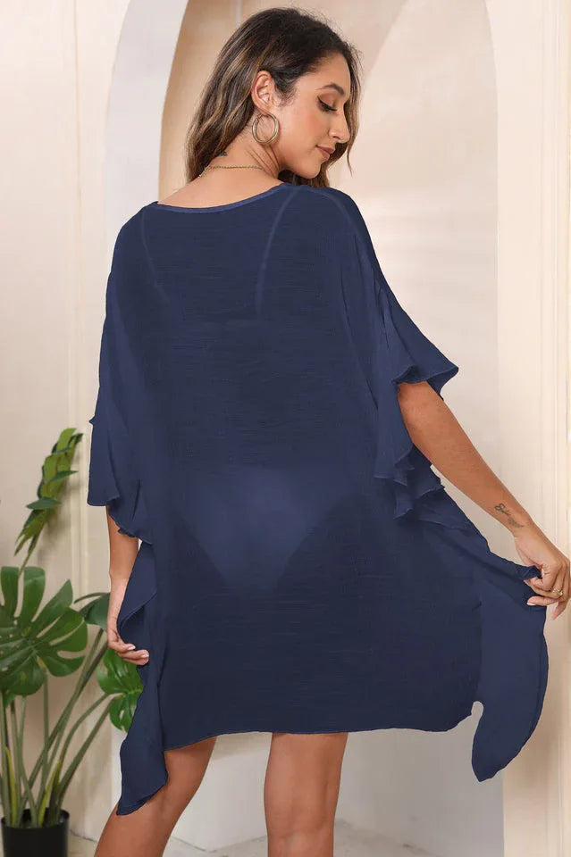 Ruffle Beach Cover Up Dress - View 23 | TEVQA