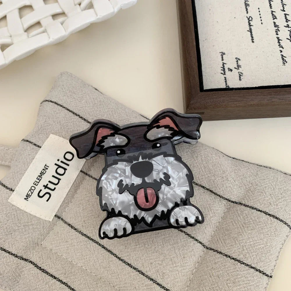 Whimsical Dog Breed Acetate Hair Claw Clip (3.7 Inch) - TEVQA