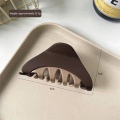 Medium 3.5 Inch Matte Two-Tone Triangle Hair Claw Clip