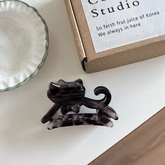 2.8 Inch Hollow Cat Acetate Hair Claw - Small/Medium Size