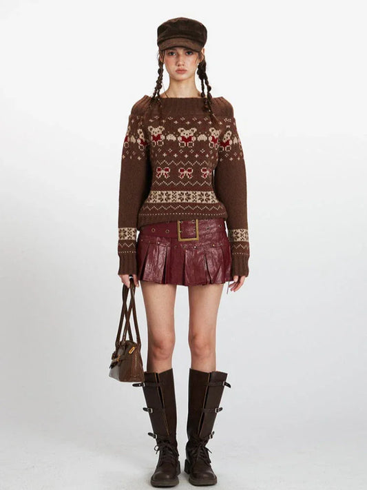 Bear & Bow Fair Isle Pullover - TEVQA