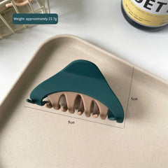 Medium 3.5 Inch Matte Two-Tone Triangle Hair Claw Clip