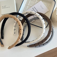 Classic Polka Dot Slim Headband - 0.8 Inch Lightweight Fabric