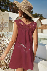 Openwork Knit Beach Cover-Up Dress - View 18 | TEVQA