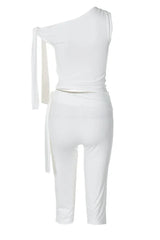 One-shoulder knit pants set - View 23 | TEVQA