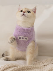 Minimalist Soft Plush Cat Sweater Warm Fleece Vest