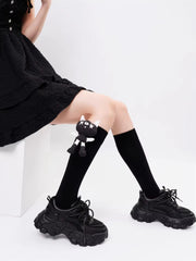 3D Quirky Black Cat Plush Socks Gothic Harajuku