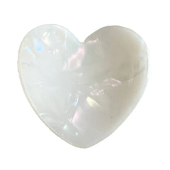 White iridescent heart-shaped hair clip