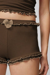 Ribbed knit corset top and shorts set - View 10 | TEVQA
