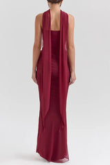 Hallie Corset With Neck Scarf + Skirt Set - View 8 | TEVQA