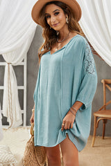 Spliced Lace Three-Quarter Sleeve Cover Up | Dress In Beauty