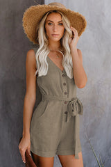 Front Tie Knot Solid Romper | Dress In Beauty