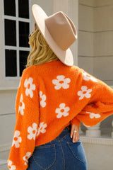 Fuzzy Floral Knit Cardigan - View 19 | TEVQA