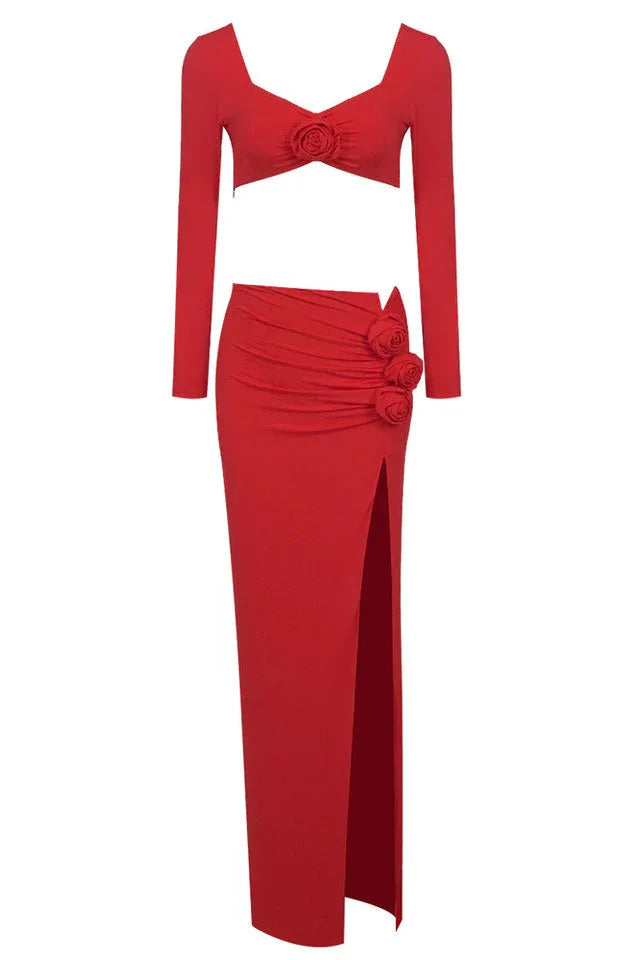 Rose High Split Maxi Dress - View 15 | TEVQA