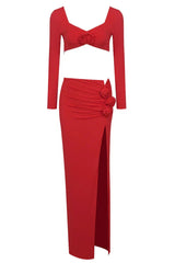 Rose High Split Maxi Dress - View 15 | TEVQA