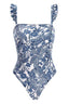 Ruffled Square Neck One Piece Swimsuit - TEVQA