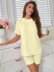 Oversized Tee & Biker Shorts Lounge Set