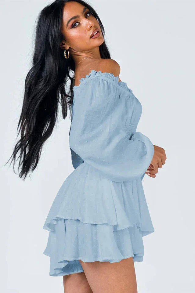 Tiered Swing Skater Romper - TEVQA