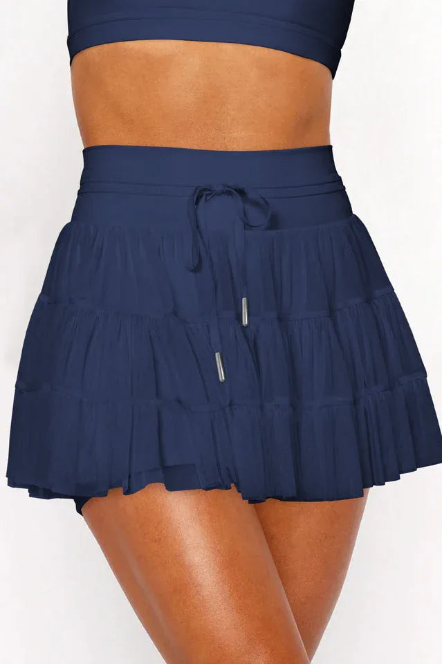 High Waist Ruffle Skort - View 32 | TEVQA