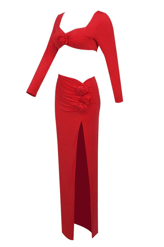 Rose High Split Maxi Dress - View 16 | TEVQA