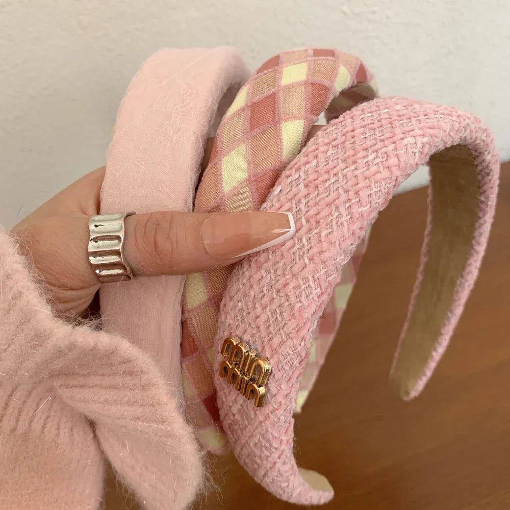 Wide Padded Pink Headband - 1.2 Inch Volumizing - TEVQA