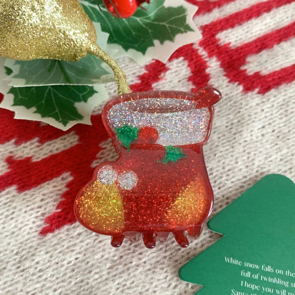 Mini Christmas glitter hair claw clip - View 11 | TEVQA