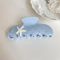 Large 3.9 Inch Coastal Starfish Acetate Hair Claw - View 6 | TEVQA