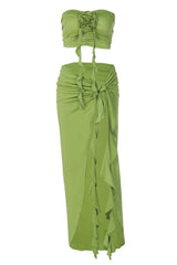 Arrietty Flower Draped Skirt Set - View 18 | TEVQA