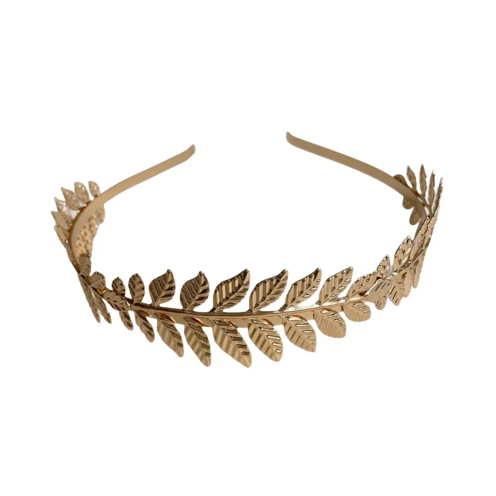 Gold Leaf Headband - Grecian Goddess Laurel Wreath Tiara - TEVQA
