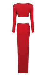 Rose High Split Maxi Dress - View 17 | TEVQA