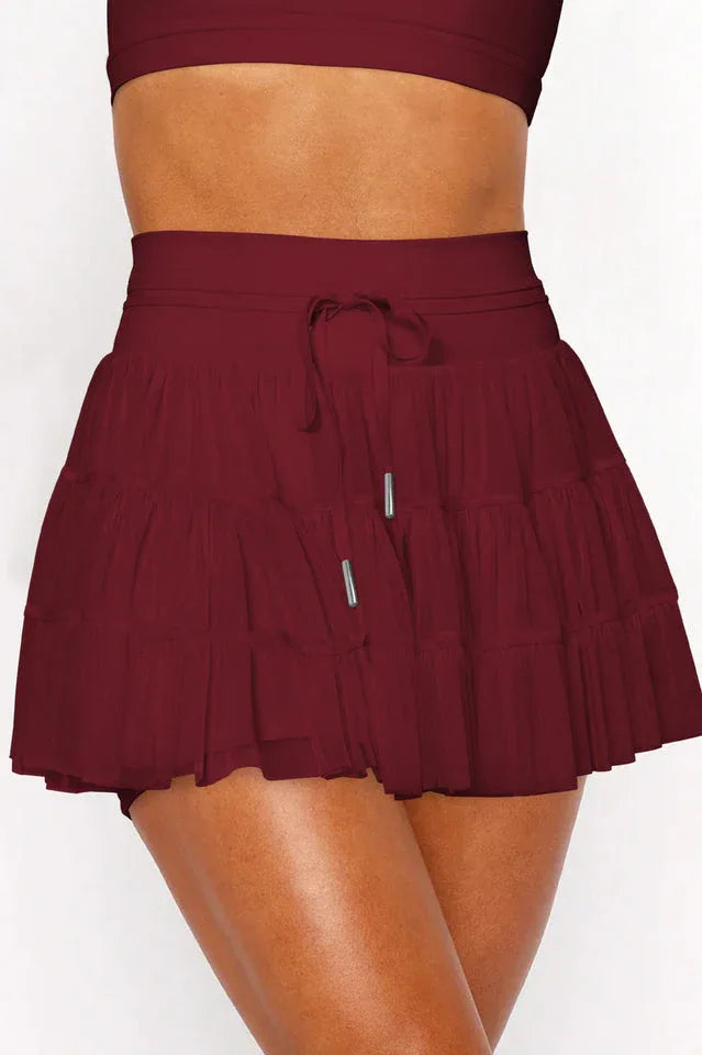 High Waist Ruffle Skort - View 36 | TEVQA