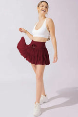 Pirouette Skort with Ruffled Tulle and Drawstring Waist - View 37 | TEVQA