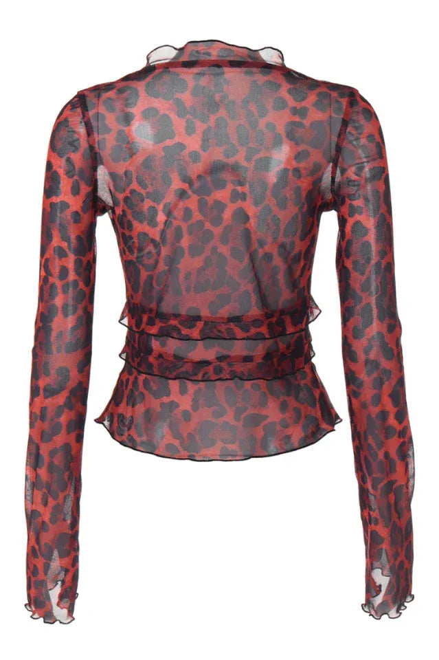 Myka Long Sleeve Mesh Top - View 13 | TEVQA