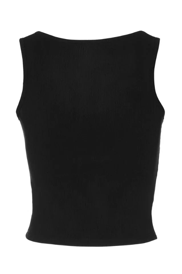 Ribbed Crystal Tank Top - View 28 | TEVQA