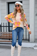 Bloom Oversized Floral Knit Sweater - TEVQA