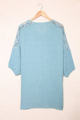 Spliced Lace Three-Quarter Sleeve Cover Up | Dress In Beauty