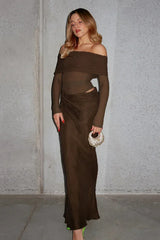 Off-shoulder column gown - View 22 | TEVQA