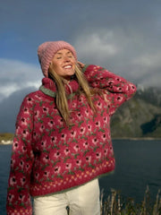 The Nordic Bloom Chunky Knit Sweater - TEVQA