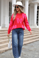 Bow Round Neck Dropped Shoulder Sweater | Dress In Beauty