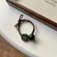 Decorative double-strand hair tie with retro green acrylic beads and a choice of charms - View 6 | TEVQA