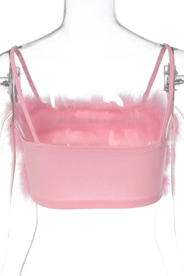 Fuzzy Feather Crop Top - View 16 | TEVQA