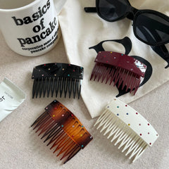 Small Colorful Rhinestone Hair Side Comb - 2.75 Inch