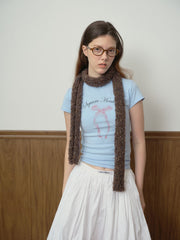Y2K Coquette Confetti Knit Skinny Scarf