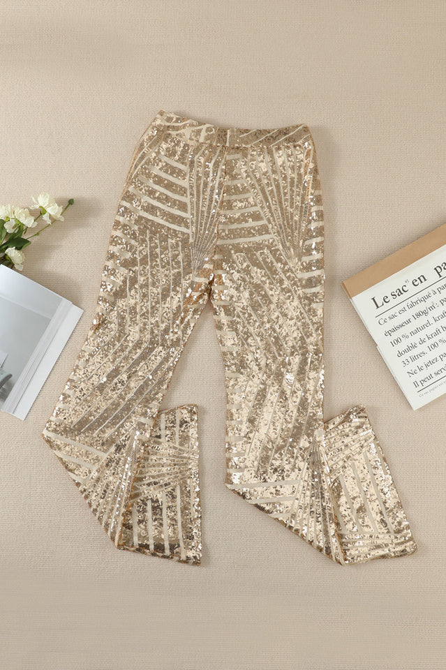 Sequin High Rise Flare Pants | Dress In Beauty
