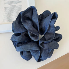 Classic Style Scrunchie - 90s Denim & Retro Polka Dot